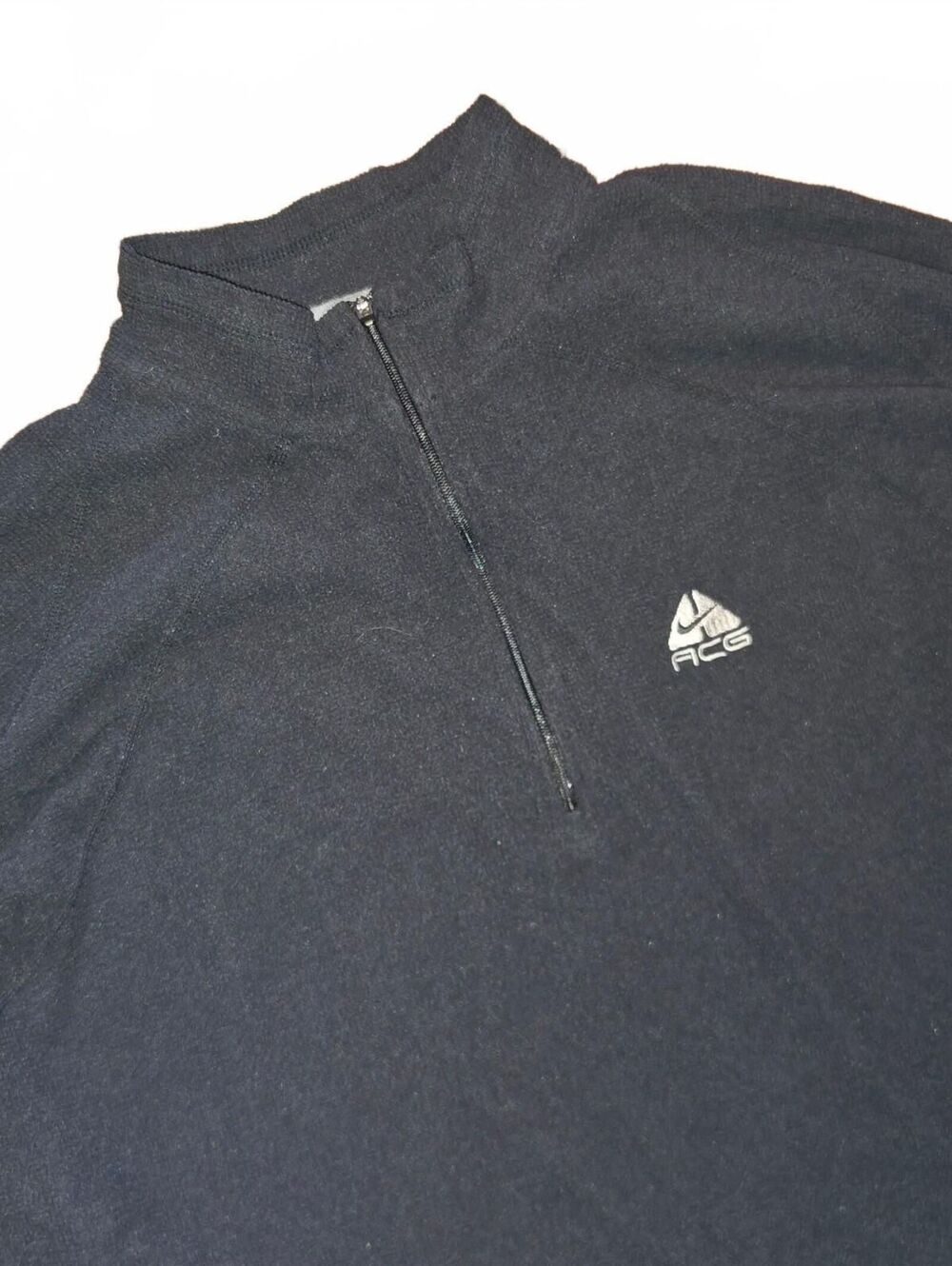 VTG Nike ACG Sweatshirt Mens XL Black Quarter Zip Long Sleeve Mock Neck Active